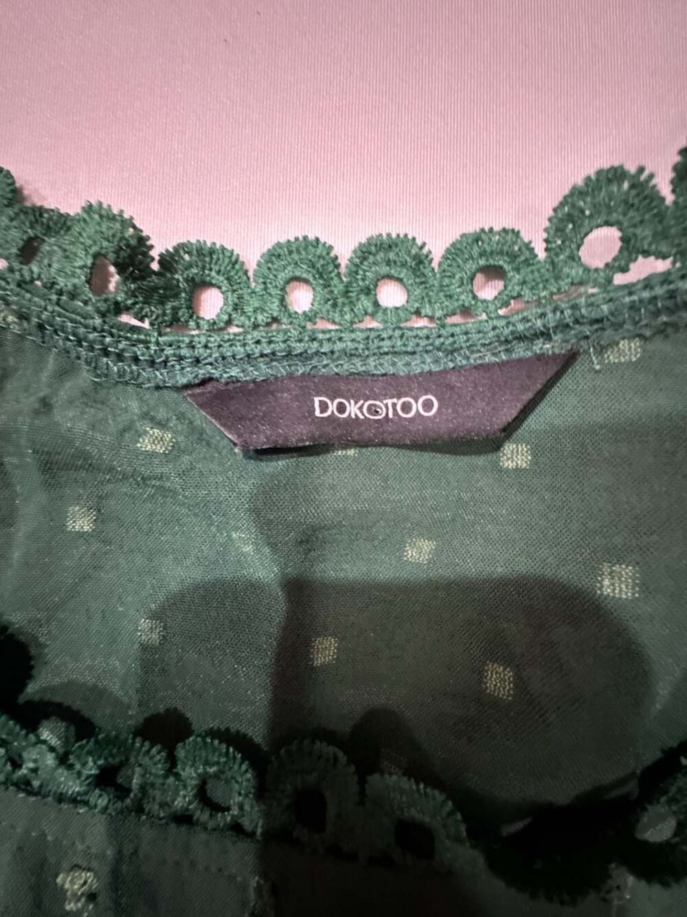 Dokootoo Green Swiss Dot Short Sleeve Lace Crochet Chiffon Boho Blouse
R861 - Picture 2 of 3